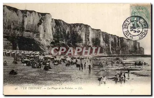 Cartes postales Le Treport La plage et la falaise