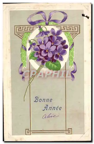 Cartes postales Fantaisie Fleurs Bonne annee