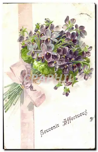 Cartes postales Fantaisie Fleurs Souvenir Affectueux