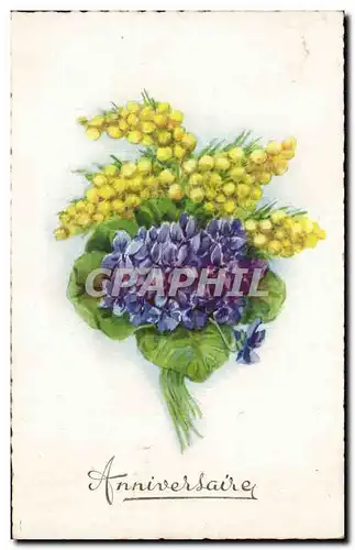 Cartes postales Fantaisie Fleurs Anniversaire