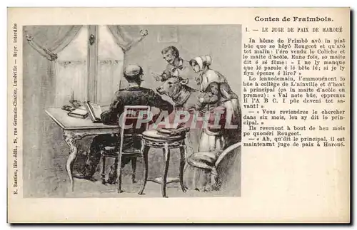 Ansichtskarte AK Fantaisie Contes de Fraimbois Le juge de paix de Haroue