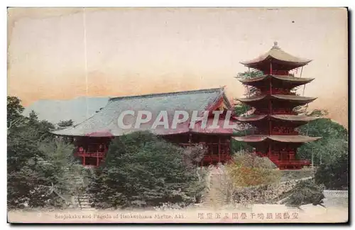 Ansichtskarte AK Japon Japan Nippon Senjokaku and Pagoda of Itsukushima Shrine Aki