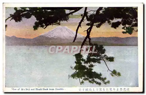 Ansichtskarte AK Japon Japan Nippon View of Mont Fuji and Eboshi Rock from Enoshina