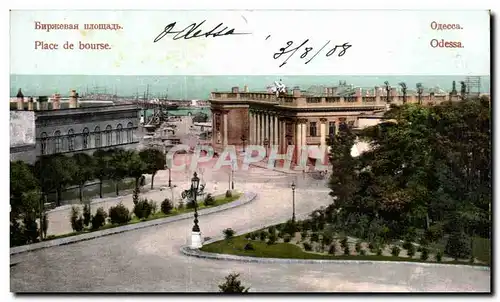 Russie - Russland - Russia - Odessa - Place de Bourse - 1908 - Cartes postales