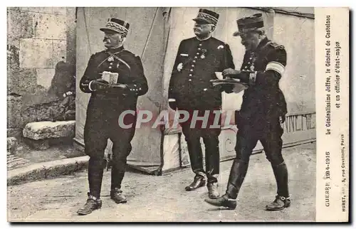 Ansichtskarte AK Militaria Joffre le general de Castelnau et un officier d&#39etat major