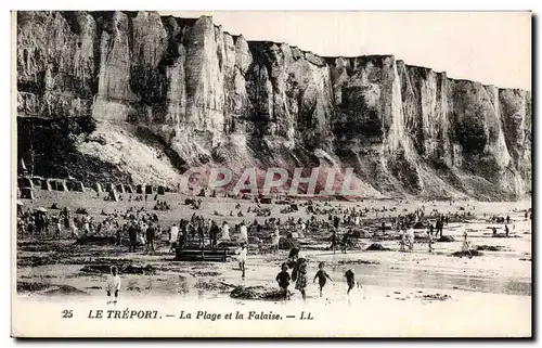 Cartes postales Le Treport La plage et la falaise