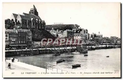Ansichtskarte AK Le Treport L&#39eglise Saint Jacques et le port