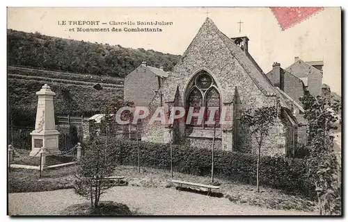 Cartes postales Le Treport Chapelle Saint Julien et monument des combattants