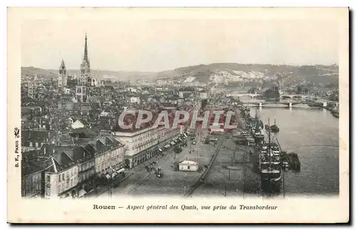 Cartes postales Rouen Aspect general des quais vue prise du transbordeur