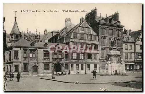 Ansichtskarte AK Rouen Place de la Pucelle et Hotel Bourgtheroulde