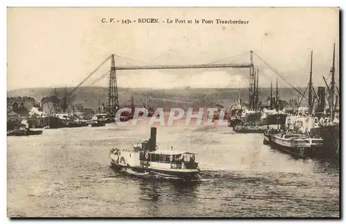 Cartes postales Rouen Le port etle pont transbordeur