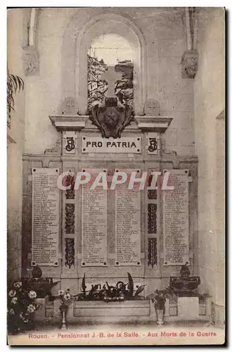 Cartes postales Rouen Pensionnat JD de la Salle Aux morts de la guerre