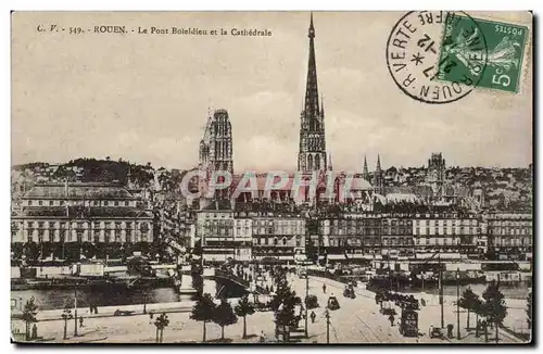 Ansichtskarte AK Rouen Le pont Boieldieu et la cathedrale