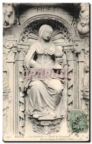 Cartes postales Rouen La cathedrale Detail du monument des cardinaux d&#39Amboise