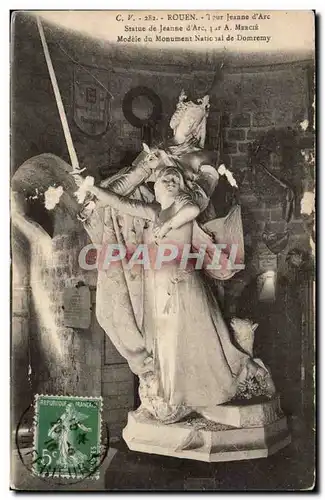 Cartes postales Rouen Tour Jeanne d&#39arc Statue de Jeanne d&#39arc Modele du monument national de Domremy