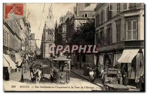 Cartes postales Rouen Rue Guillaume le conquerant et tour Philippe de l'horloge