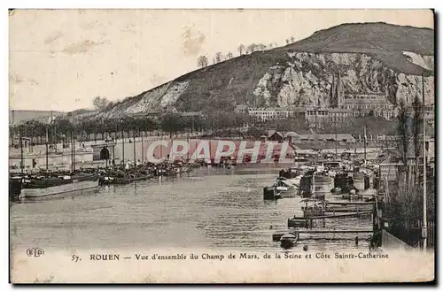 Cartes postales Rouen Vue d&#39ensemble du Champ de Mars de la Seine et Cote Sainte Catherine