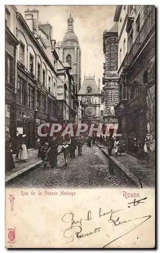 Cartes postales Rouen Rue de la grosse horloge