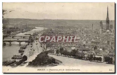 Ansichtskarte AK Rouen Panorama pris de Sainte Catherine