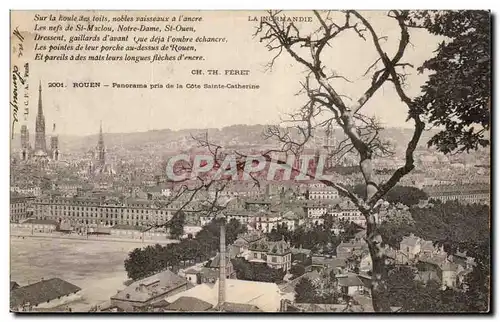 Cartes postales Rouen Panorama pris de la Cote Sainte Catherine