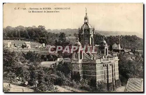 Ansichtskarte AK Environs de Rouen Bonsecours Le monument de Jeanne d&#39arc