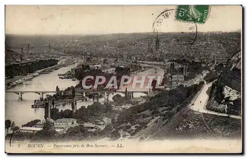 Cartes postales Rouen Panorama pris de Bon Secours