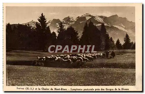 Cartes postales Servoz et la chaine du Mont Blanc Symphonie pastorale pres des gorges de la Doisaz