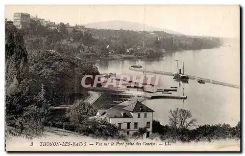 Cartes postales Thonon les Bains Vue sur le port pris des Concise