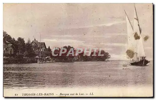 Ansichtskarte AK Thonon les Bains Barque sur le lac