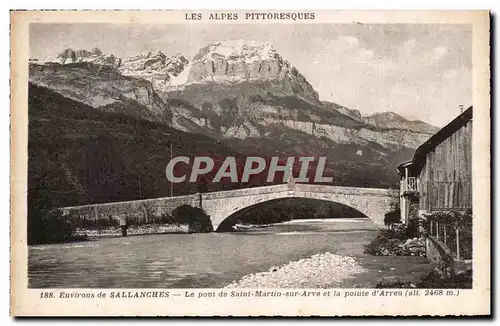 Ansichtskarte AK Environs de Sallanches Le pont de Saint Martin sur Avre et la pointe d&#39Arreu