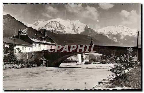 Cartes postales moderne Environs de Sallanches Le pont de Saint MArtin sur Arve et le Mont Blanc