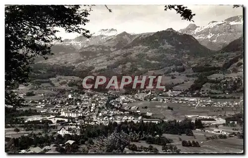 Moderne Karte Sallanches Vue generale et la chaine des Aravis