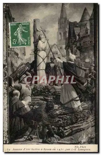 Cartes postales Rouen Jeanne d&#39arc brulee en 1431 par lenepveu