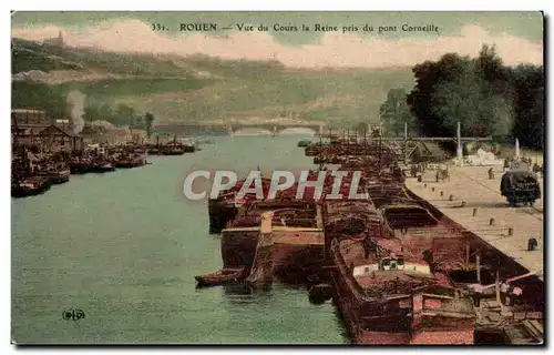 Cartes postales Rouen Vue du cours la Reine pris du pont Corneille