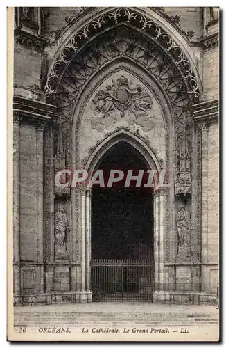 Cartes postales Orleans La cathedrale Le grand portail