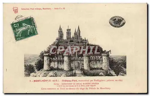 Cartes postales Montlhery Chaetau fort reconstitue par Rodiggiero peintre en 1897