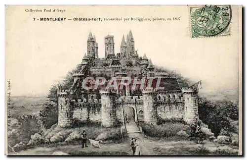 Cartes postales Montlhery Chateau fort reconstitue par Rodiggiero peintre en 1897