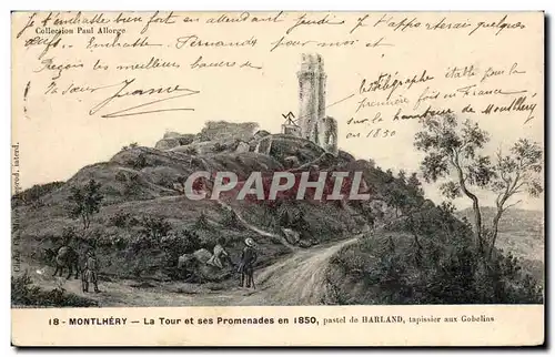 Cartes postales Montlhery La tour et ses promenades en 1850 par Harland