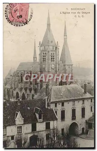 Cartes postales Dourdan L'eglise vue du donjon