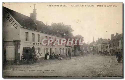 Ansichtskarte AK Breteuil La route de Conches Hotel du lion d&#39or