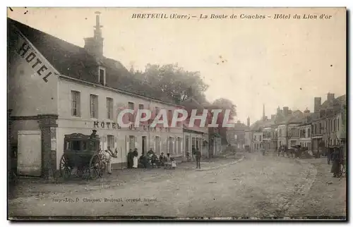 Cartes postales Breteuil La route de Conches Hotel du lion d&#39or