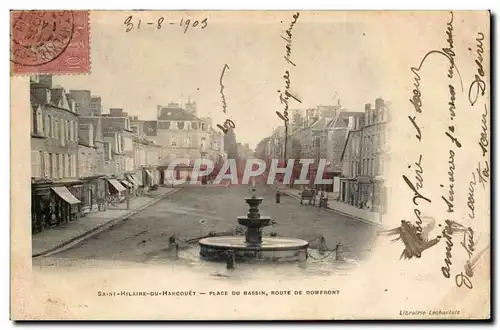 Cartes postales Saint Hilaire du Harcouet Place du bassin Route de Domfront