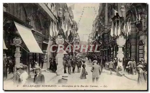 Cartes postales Millenaire Normand Decoration de la rue des Carmes