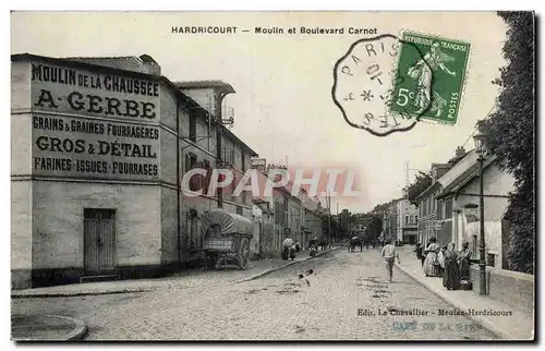 Cartes postales Hardricourt Moulin et boulevard Carnot