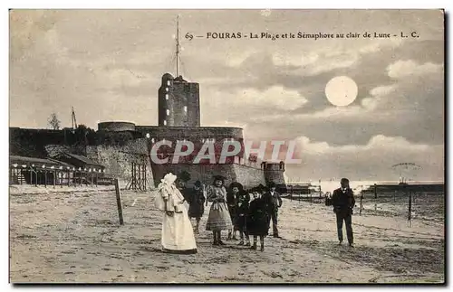 Ansichtskarte AK Fouras La plage et le semaphore au clair de lune