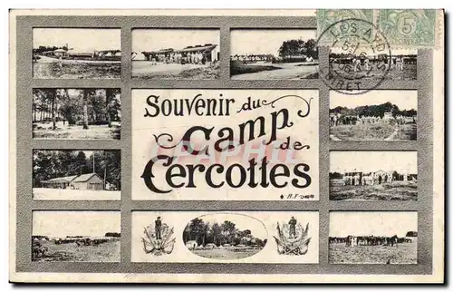 Cartes postales Militaria Souvenir du Camp de Cercottes