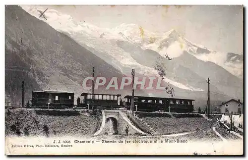 Ansichtskarte AK Chamonix Chemin de fer electrique et le Mont Blanc