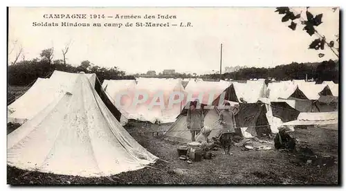 Ansichtskarte AK Militaria Armees des Indes Soldats Hindous au camp de St Marcel