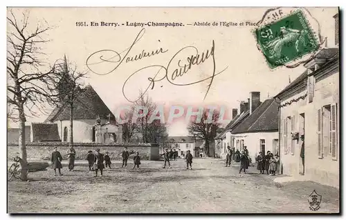 Ansichtskarte AK En Berry lugny Champagne Abside de l&#39eglise et place