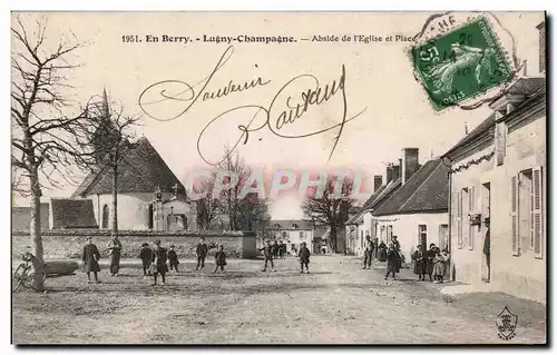 Cartes postales En Berry lugny Champagne Abside de l&#39eglise et place